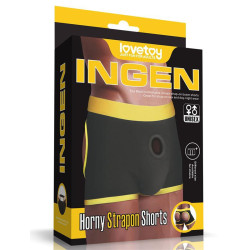 LoveToy INGEN Boxer Bottomless pour Gode Horny Strapon Noir